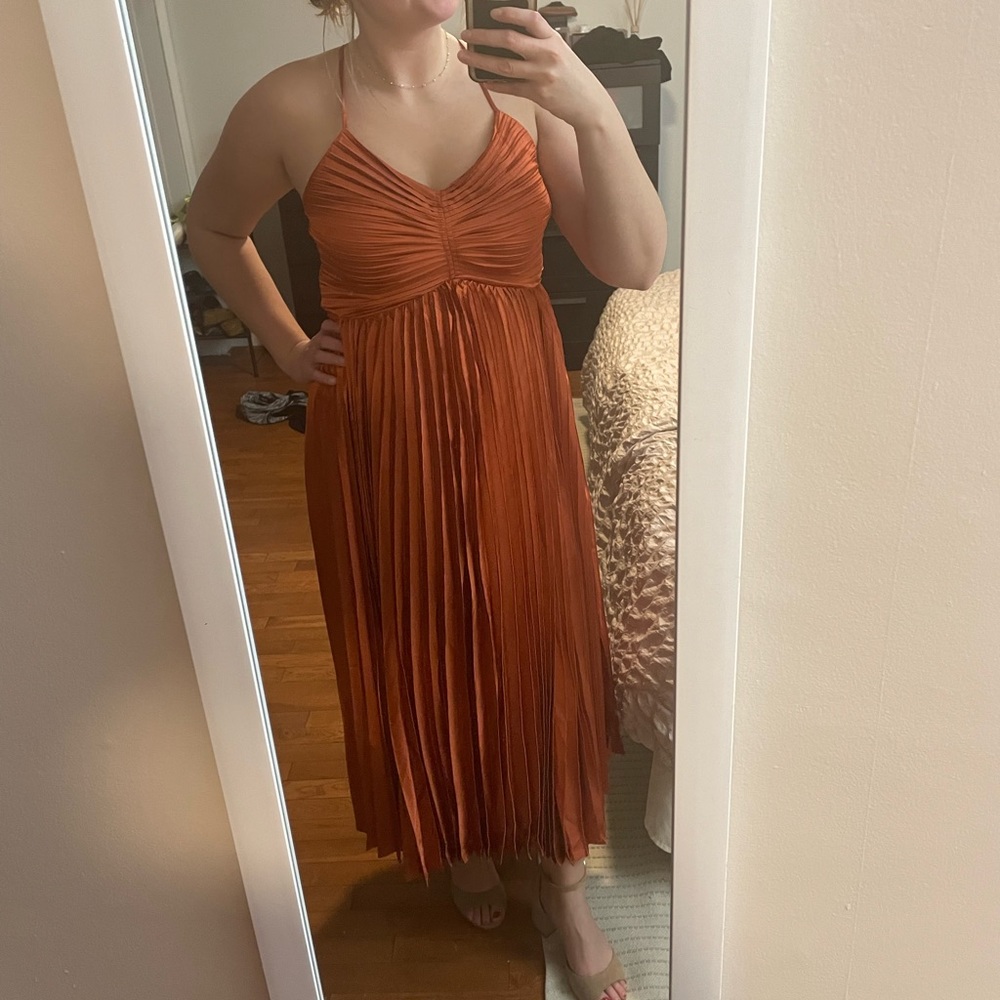 Rust midi dress